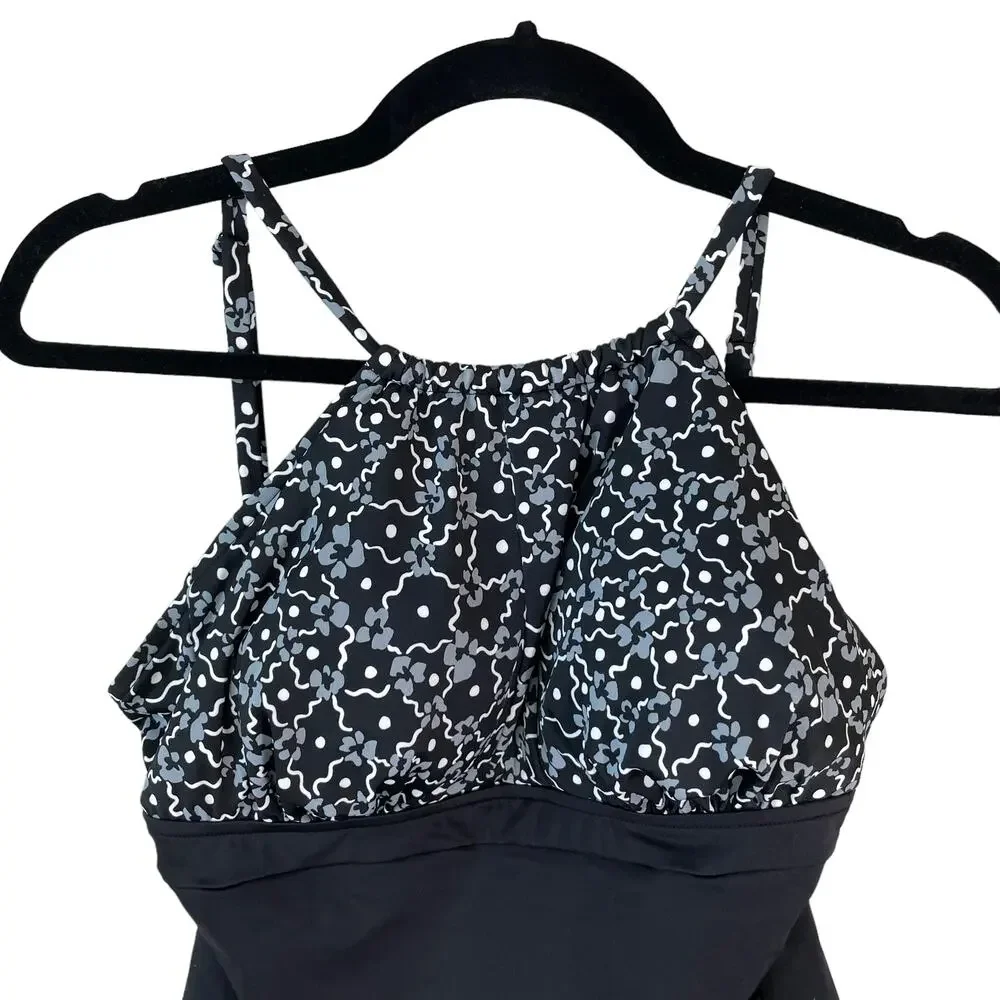 NWT SWIM SOLUTIONS Floral Tummy Control One Piece Swimsuit Bathing Suit 10 Pool - Picture 6 of 11